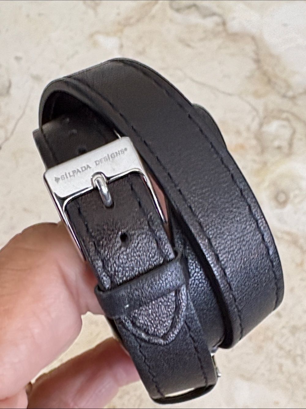 Silpada Double Wrap Leather Watch Leather Strap Stainless Steel Japan Movement - Picture 5 of 10